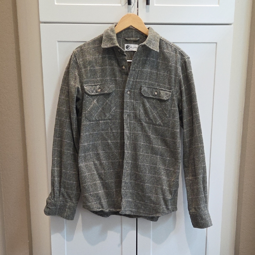 Men's Gray Plaid Casual Button Down Shirt
